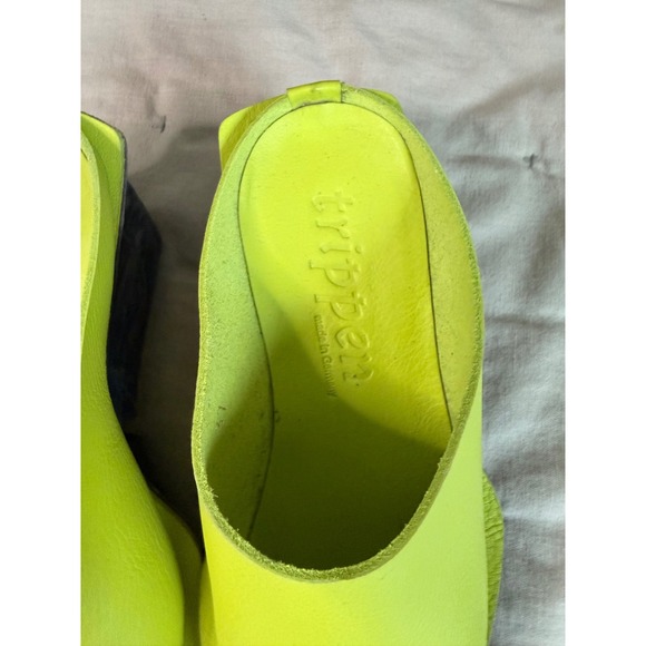 Trippen Sham Slide  Wedge Sandal 37 Neon Green Chunky Avant-Garde Maximalist Y2K - Picture 5 of 11
